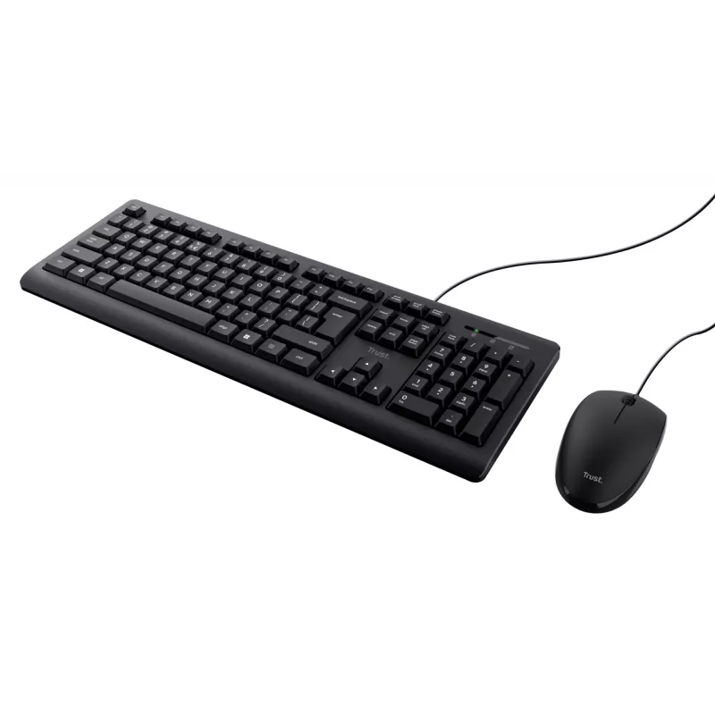 Teclado Trust Primo, ratón incluido, universal, USB, QWERTY, inglés US, negro
