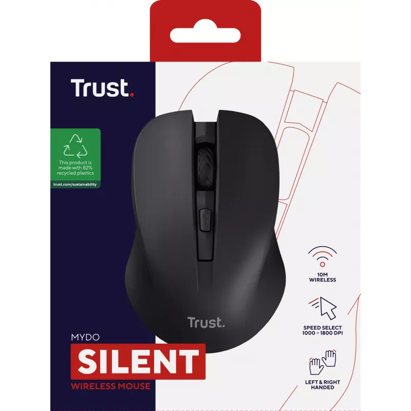 Ratón Trust Mydo oficina ambidiestro RF inalámbrico óptico 1800 DPI