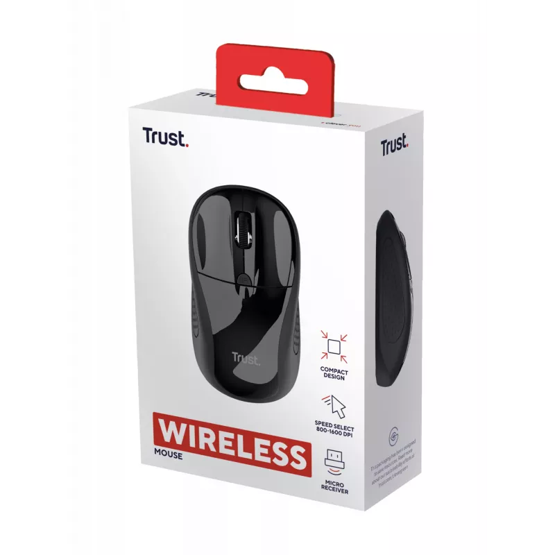 Ratón Trust 24658 oficina ambidiestro RF inalámbrico óptico 1600 DPI