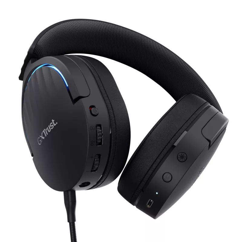 Auriculares Trust GXT 491 Fayzo con cable e inalámbricos diadema gaming USB Type-C Bluetooth negro