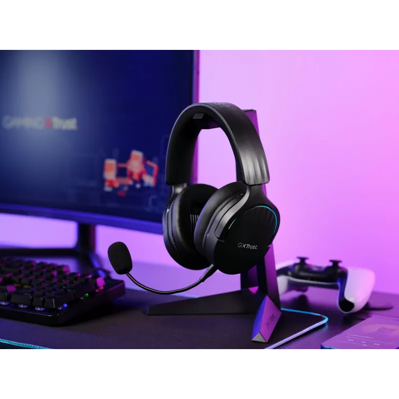 Auriculares Trust GXT 491 Fayzo con cable e inalámbricos diadema gaming USB Type-C Bluetooth negro
