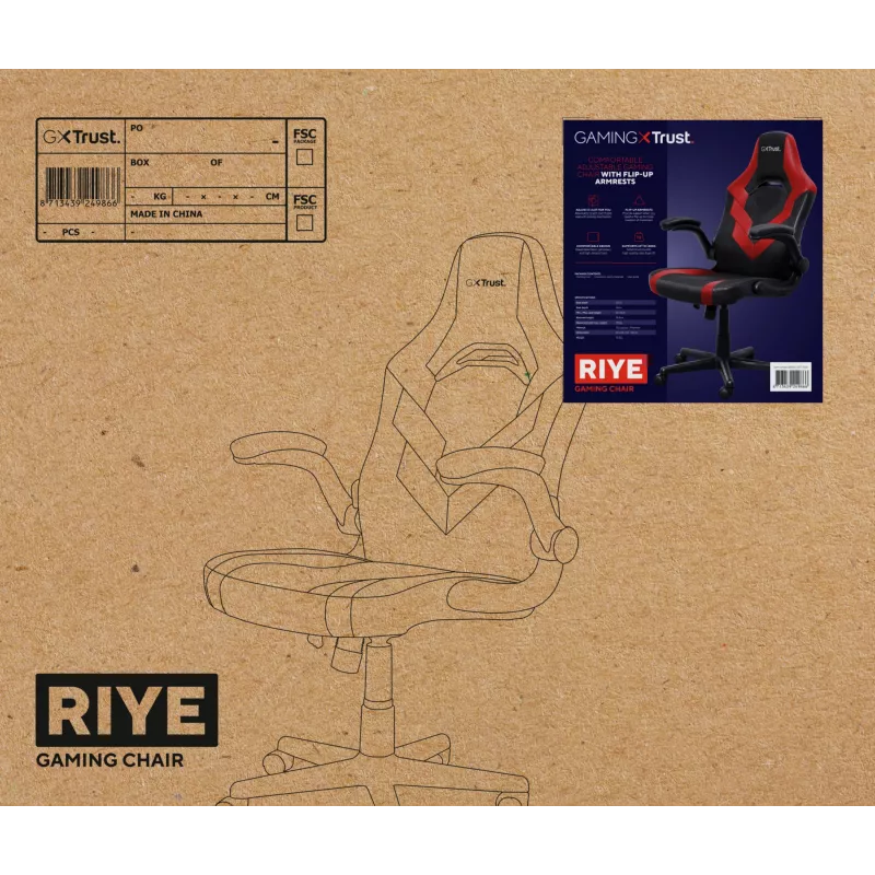 Silla gaming universal Trust GXT 703R RIYE negra, roja