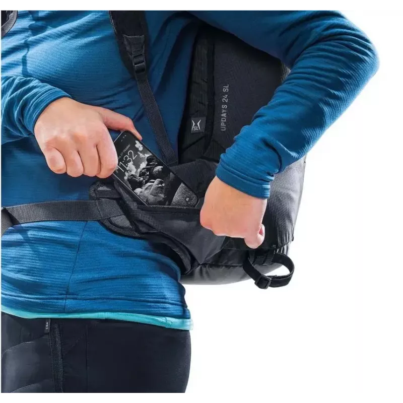 Mochila DEUTER Updays 24 SL – capacidad 24 L, forma para mujer, Negro paracaidismo