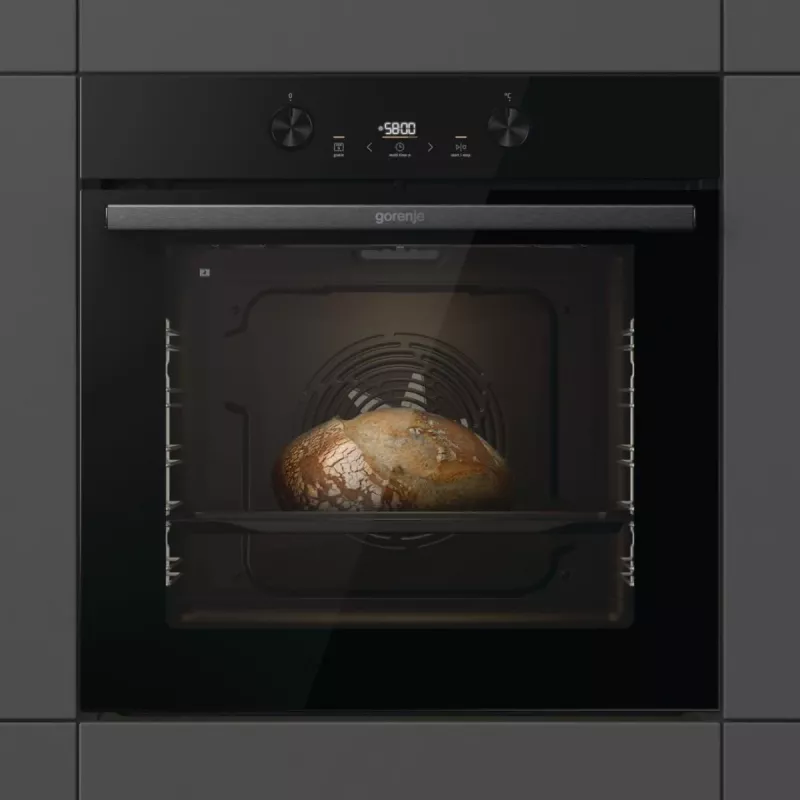 Horno eléctrico integrable Gorenje G400 BPS6737E04DBG, 77 L, 3500 W, control táctil, pirólisis, negro