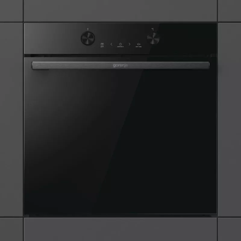 Horno eléctrico integrable Gorenje G400 BPS6737E04DBG, 77 L, 3500 W, control táctil, pirólisis, negro