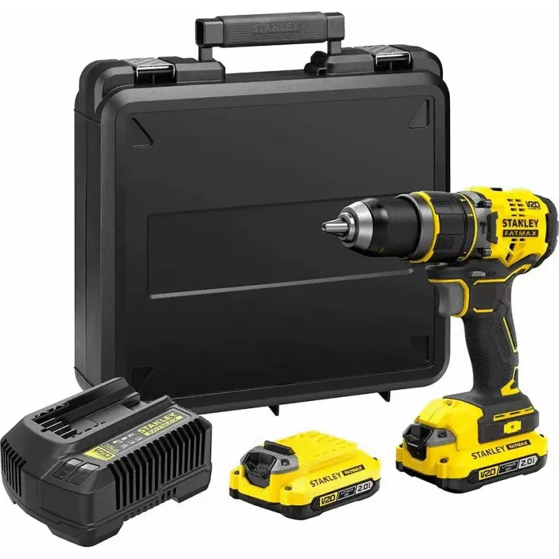 Stanley FATMAX SFMCD721D2K taladro a batería de 18 V, 2 baterías de 2,0 Ah, con maletín