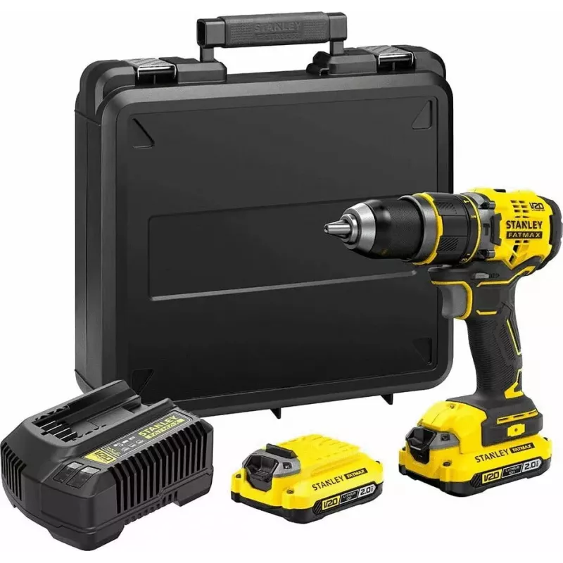 Stanley FATMAX SFMCD721D2K taladro a batería de 18 V, 2 baterías de 2,0 Ah, con maletín