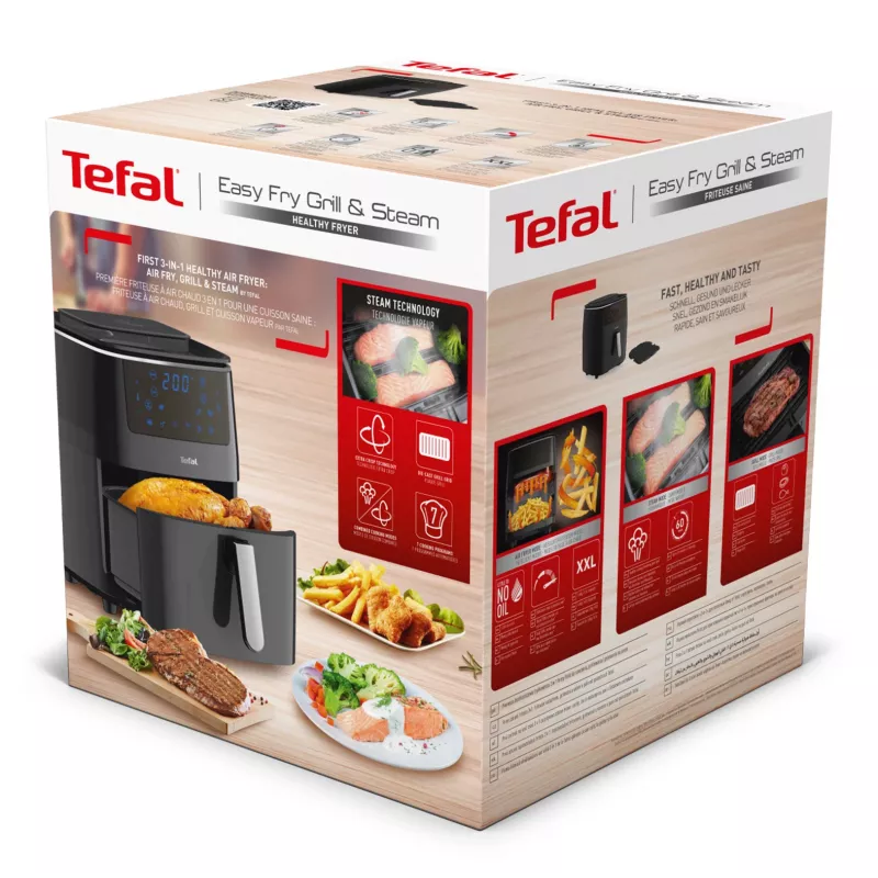 Freidora de aire Tefal Easy Fry Grill & Steam FW2018 individual independiente 1700 W negra