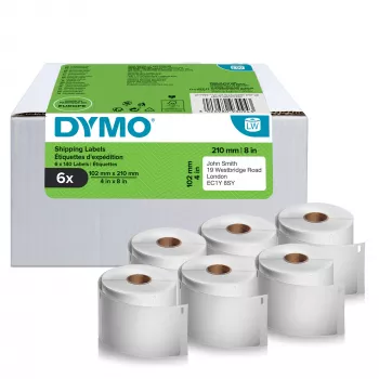 Etiqueta autoadhesiva para impresora DYMO 2177565 blanca troquelada 10,2x21 cm