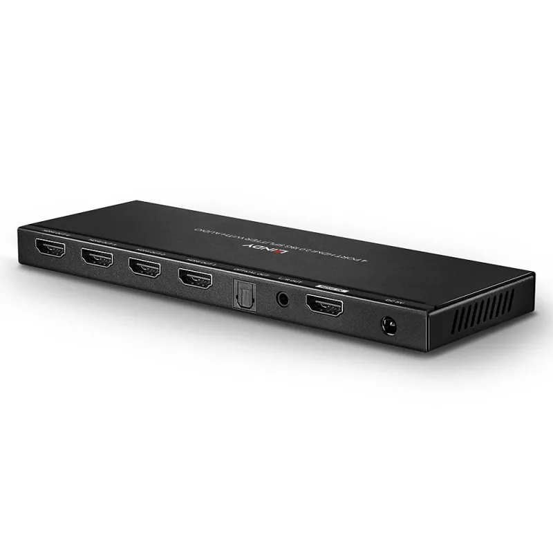 Splitter HDMI 18G de 4 puertos Lindy con audio y downscaling