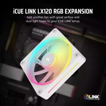 Ventilador Corsair iCUE LINK LX120 RGB 12 cm blanco 400-2400 RPM