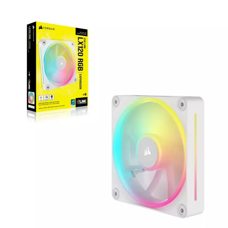 Ventilador Corsair iCUE LINK LX120 RGB 12 cm blanco 400-2400 RPM