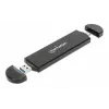 Carcasa SSD Manhattan M.2 NVMe SATA USB-C USB-A 10 Gbps negra