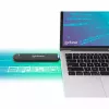 Carcasa SSD Manhattan M.2 NVMe SATA USB-C USB-A 10 Gbps negra