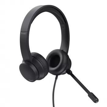 Auriculares Trust HS-201 con cable diadema oficina/call center USB Type-A negros