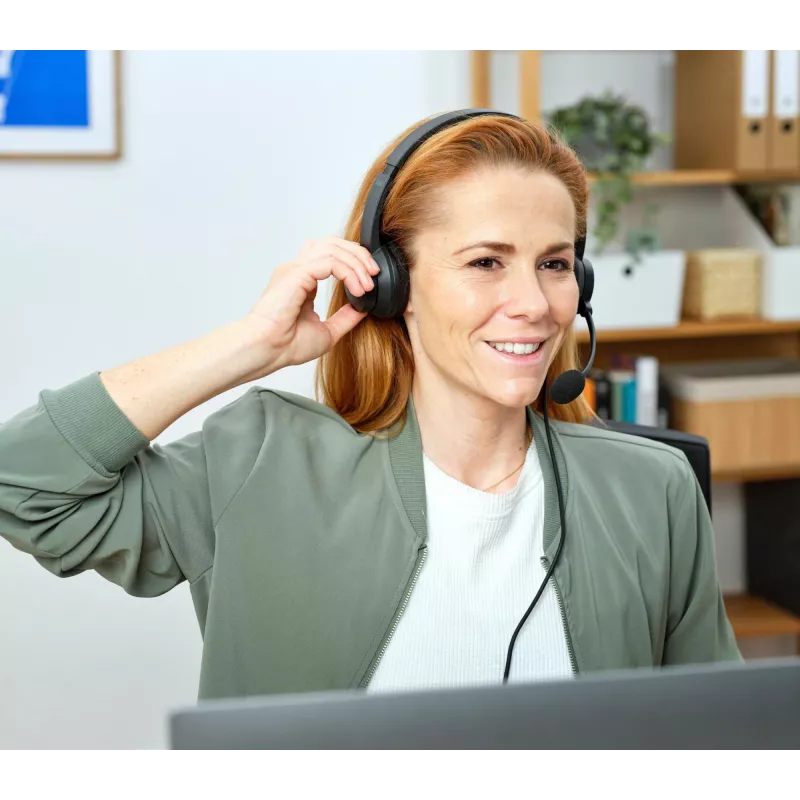 Auriculares Trust HS-260 con cable de diadema posterior oficina/call center USB Type-A negros