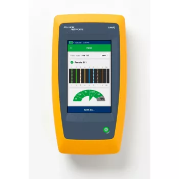 Comprobador de cable de par trenzado Fluke LIQ-100 con soporte RJ-45/USB, longitud máx. 305 m, batería de ion-litio de 6400 mAh