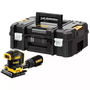 Lijadora orbital DeWalt DCW200NT-XJ, a batería 18 V, sin escobillas, 1 kg, 8000–13500 OPM, órbita de 1,6 mm, conexión de aspiración de polvo, maletín de transporte