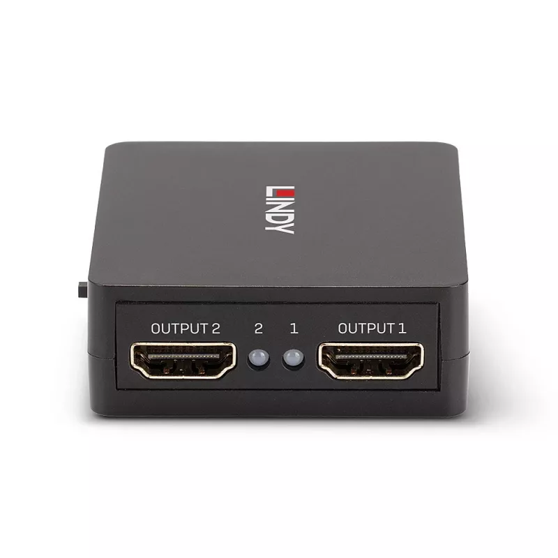 Splitter HDMI 18G de 2 puertos Lindy, compacto