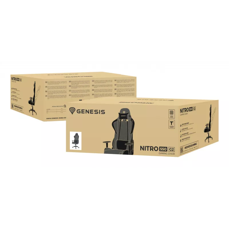 Silla gaming GENESIS Nitro 550 G2 asiento acolchado negro, gris