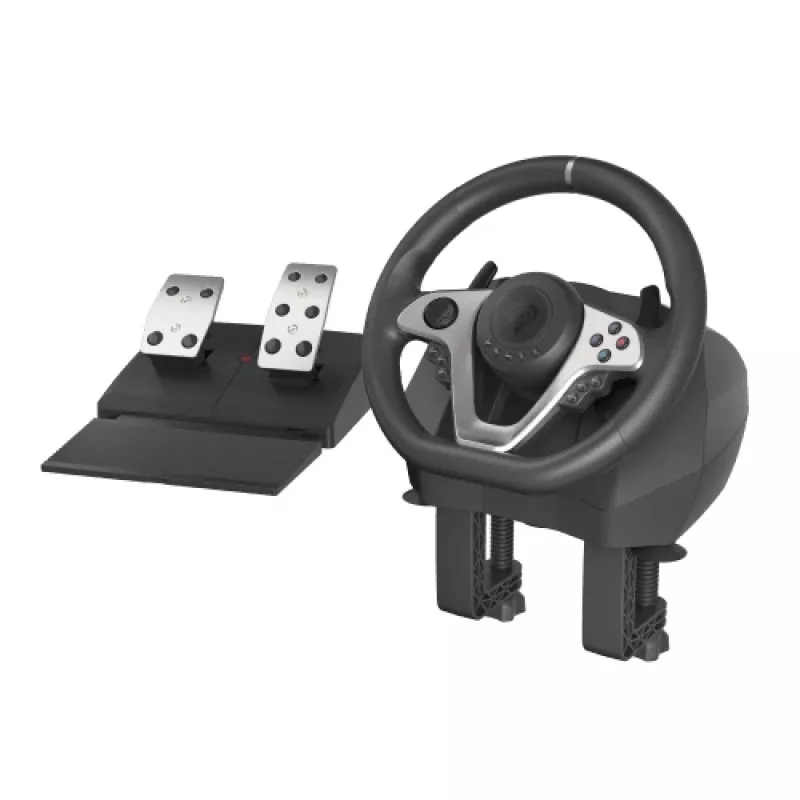 Volante con pedales GENESIS Seaborg 400 negro, plateado USB Nintendo Switch, PC, PlayStation 4, Playstation 3, Xbox 360, Xbox One, Xbox One S, Xbox One X