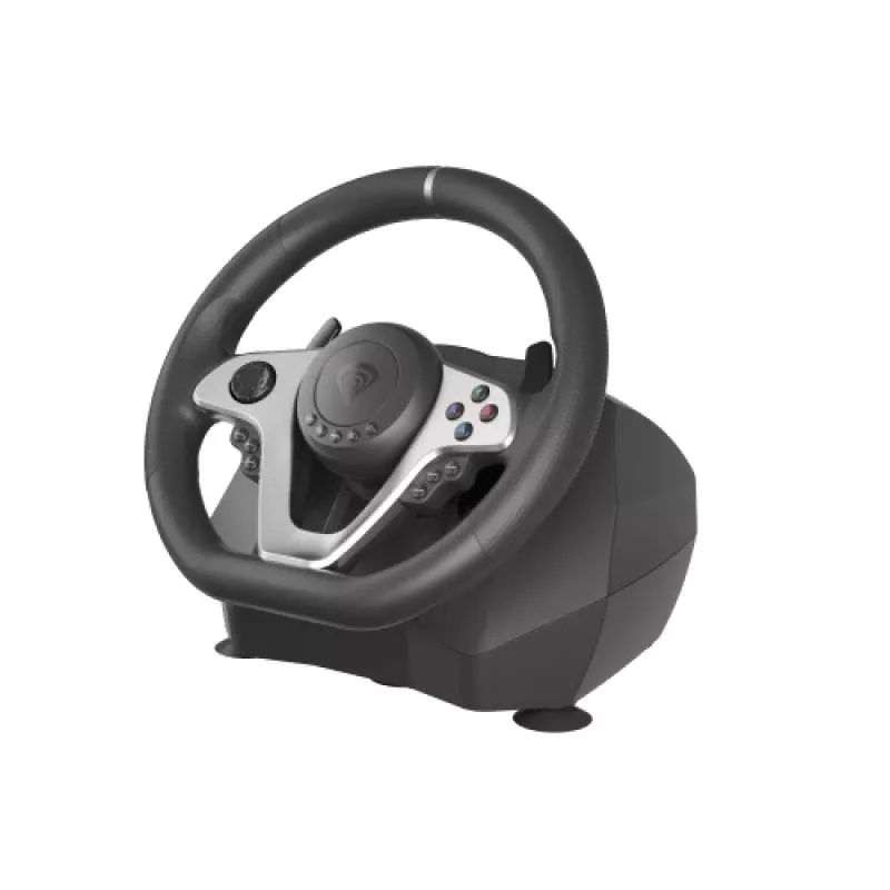 Volante con pedales GENESIS Seaborg 400 negro, plateado USB Nintendo Switch, PC, PlayStation 4, Playstation 3, Xbox 360, Xbox One, Xbox One S, Xbox One X