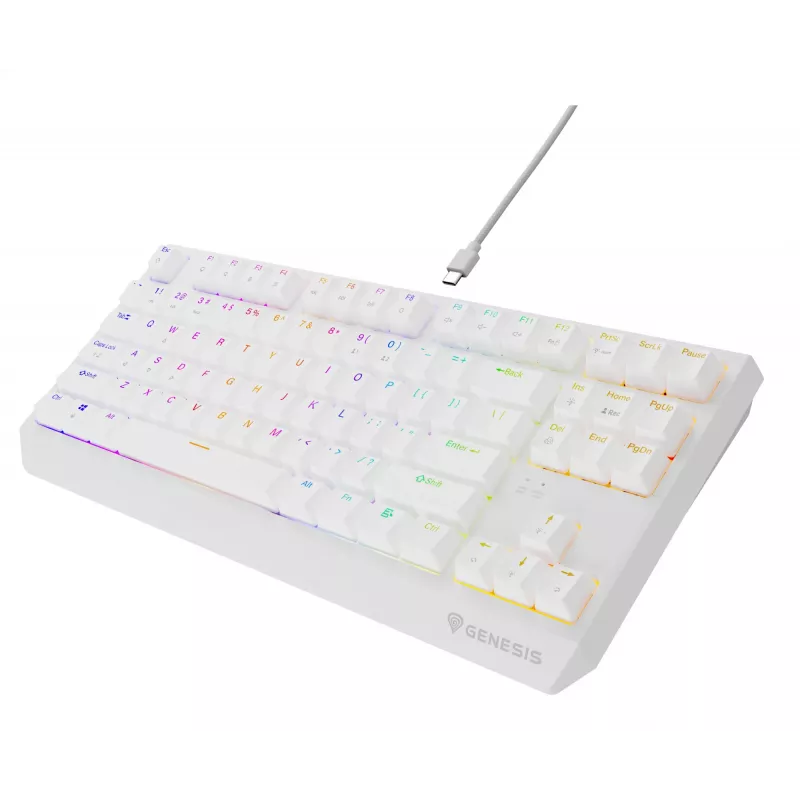 Teclado gaming GENESIS Thor 230 TKL USB QWERTY inglés US blanco