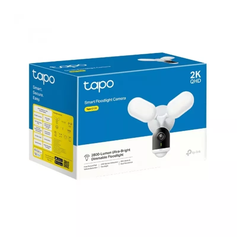 TP-Link cámara con proyector inteligente, cámara de vigilancia IP, exterior, con cable e inalámbrica, 2800 lm, 5000 K, pared