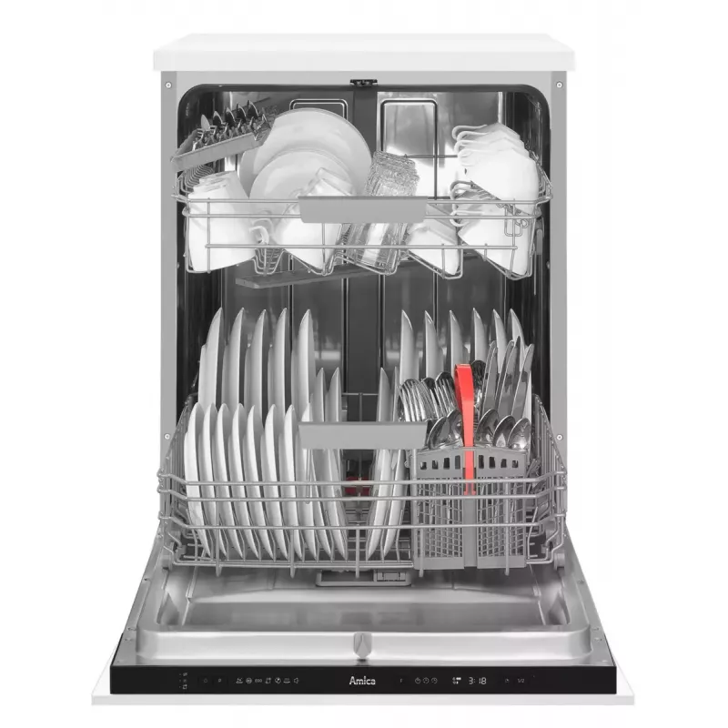 Lavavajillas integrable AMICA DIM62E7qH — 14 cubiertos, 60 cm, pantalla táctil LED, 7 programas, blanco