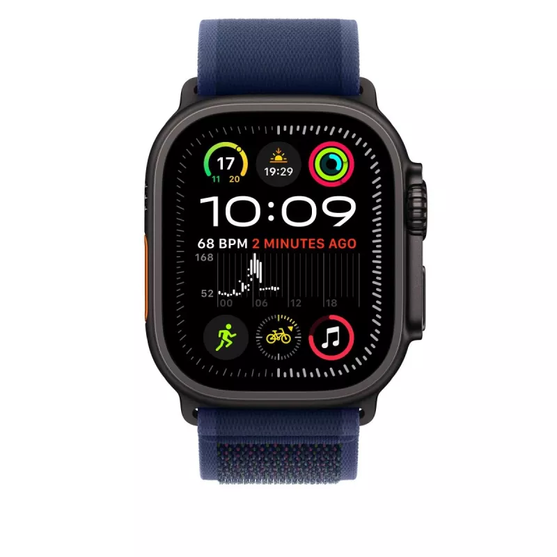APPLE 49 mm Blue Trail Loop – S/M – Acabado titanio negro
