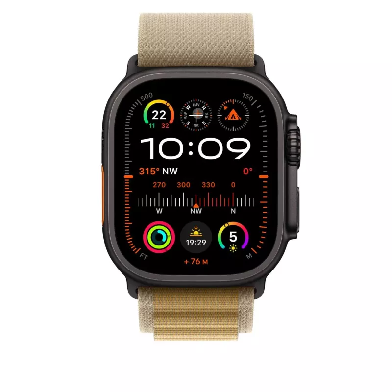 APPLE 49 mm Tan Alpine Loop – Pequeño – Acabado titanio negro