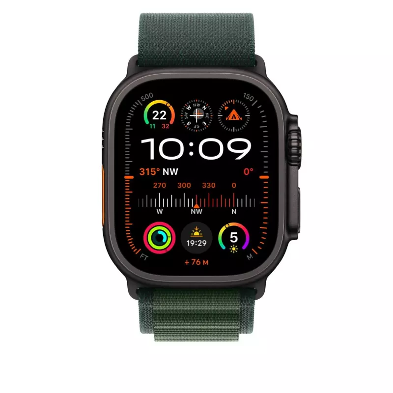 Correa Apple 49mm Dark Green Alpine Loop Small Acabado titanio negro