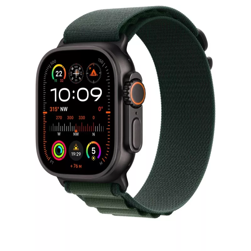 Correa Apple 49mm Dark Green Alpine Loop Small Acabado titanio negro
