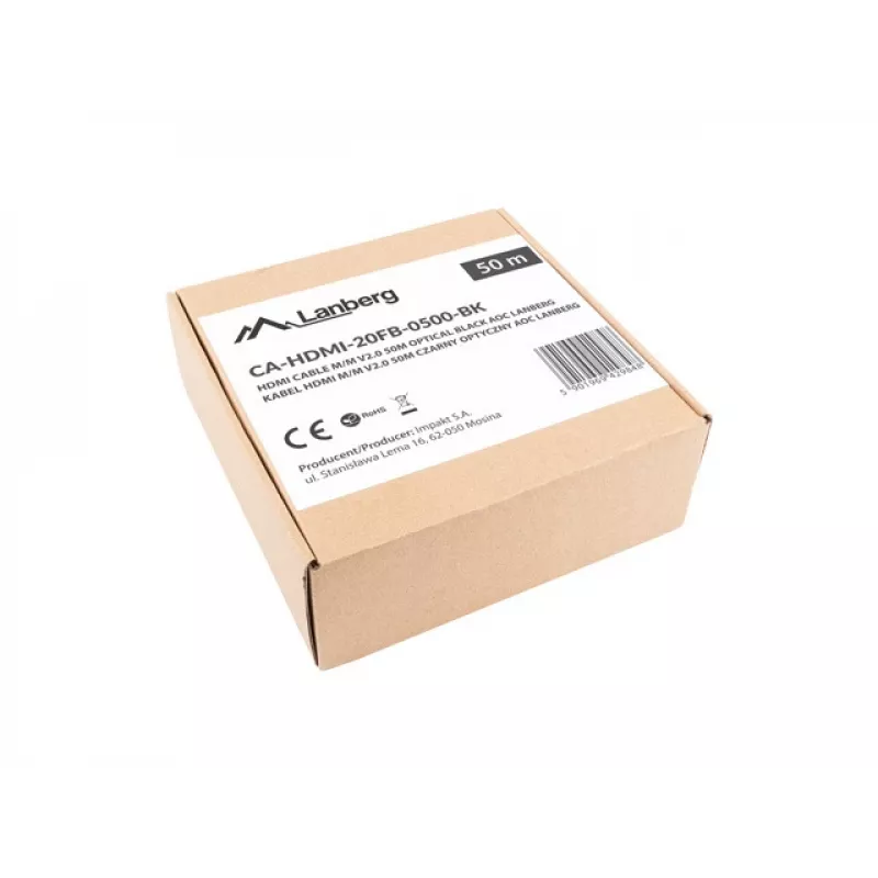 Cable HDMI LANBERG - M/m v2.0 Cable óptico 50m Negro Aoc