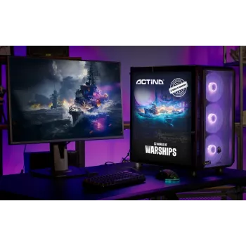 PC de sobremesa Actina Midi Tower, AMD Ryzen 7 9700X, 32 GB DDR5, SSD de 1 TB, Radeon RX 9060 XT, Windows 11 Pro, negro