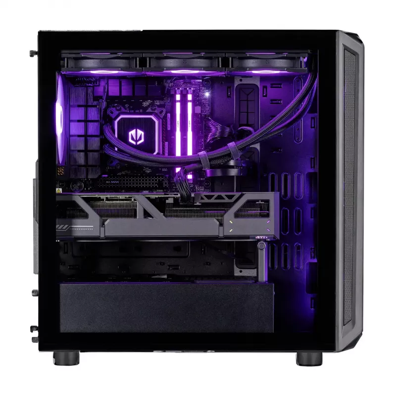 PC de sobremesa Actina Midi Tower, AMD Ryzen 7 9700X, 32 GB DDR5, SSD de 1 TB, Radeon RX 9060 XT, Windows 11 Pro, negro