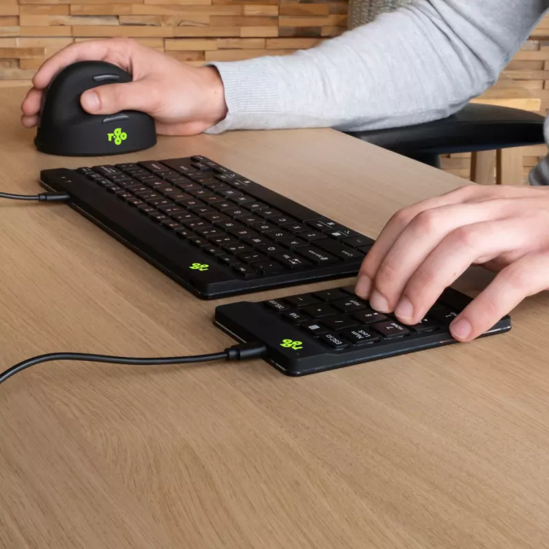 Teclado numérico R-Go Tools R-Go Numpad Break, teclado numérico ergonómico con software de pausas, con cable, negro