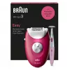 Depiladora Braun Silk-épil 3 SE3-202, 20 pinzas, funcionamiento con red, Berry