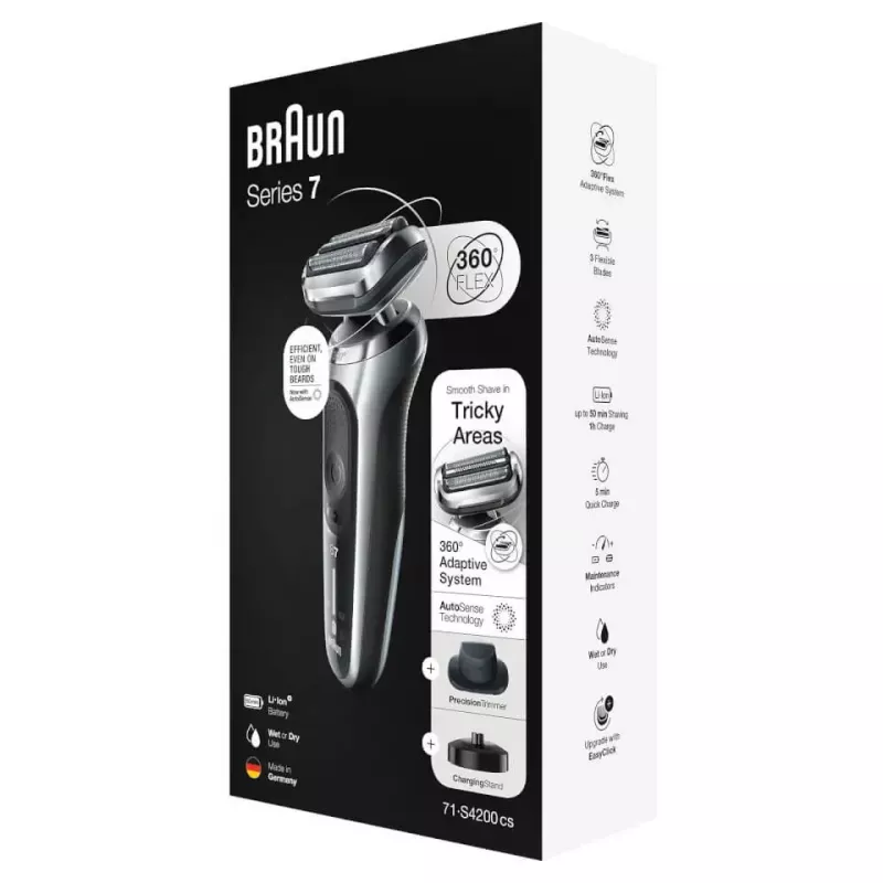 Afeitadora Braun Series 7 71-S4200cs negra AutoSense batería