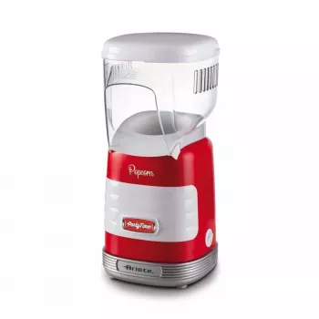 Ariete 2956, Pop Corn Party Time, máquina de palomitas, convierte 60 g de maíz en palomitas en 2 minutos con aire caliente, sin grasa, 1000 vatios, rojo