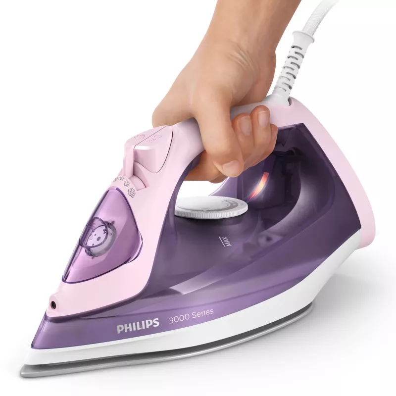 Philips serie 3000 DST3020/30 plancha de vapor suela cerámica 2200 W rosa, lila