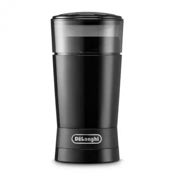 Molinillo de café de muelas De’Longhi KG200 — muelas de acero inoxidable, tolva de 90 g, 170 W, negro