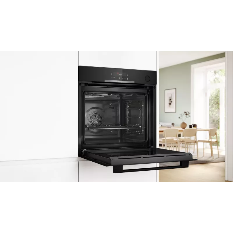Horno eléctrico empotrable Bosch Serie 4 HRG312BB4, 71 L, 3600 W, negro, control táctil, A+