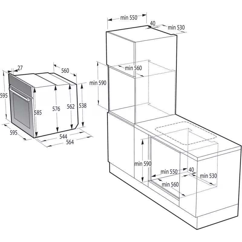 Horno empotrable Gorenje BO6737E02BG, multifunción