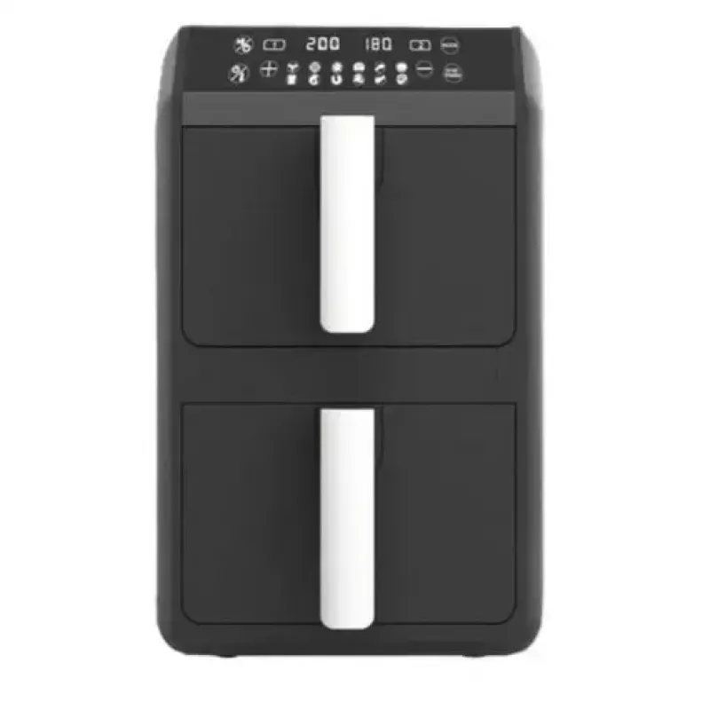 Freidora de aire eléctrica Maestro MR-761, 10 L de capacidad, 2400 W, 12 programas, 80–200 °C, doble construcción, negra