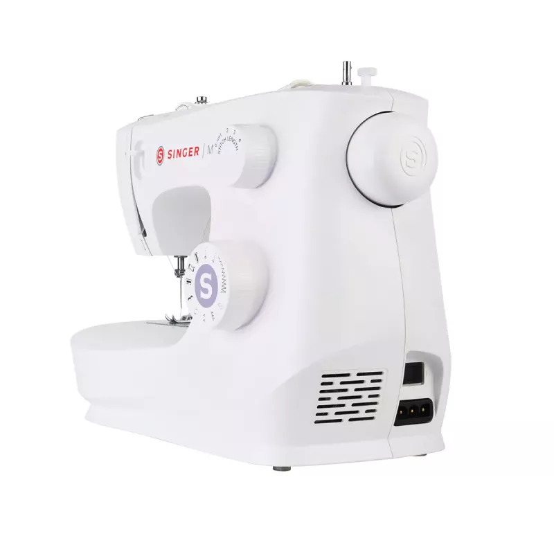 Máquina de coser semiautomática SINGER M2405 — mecánica, 11 programas, 8 tipos de puntada, 70W, blanca