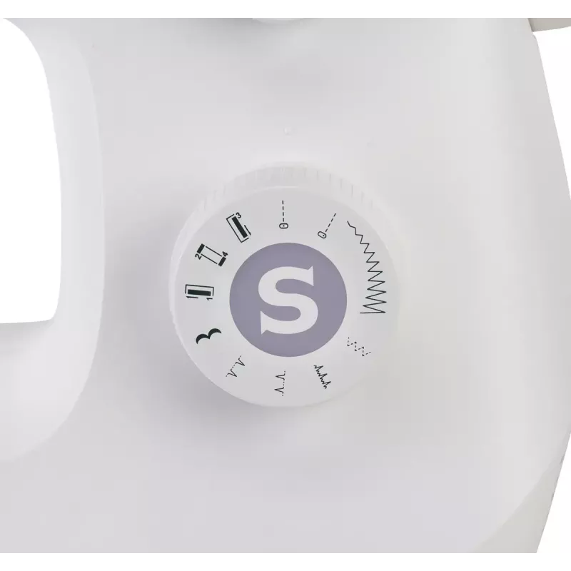 Máquina de coser semiautomática SINGER M2405 — mecánica, 11 programas, 8 tipos de puntada, 70W, blanca