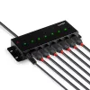 Lindy 42794 hub USB 2.0 industrial de metal de 7 puertos, 480 Mbit/s, orejetas de montaje, fuente de alimentación externa, negro