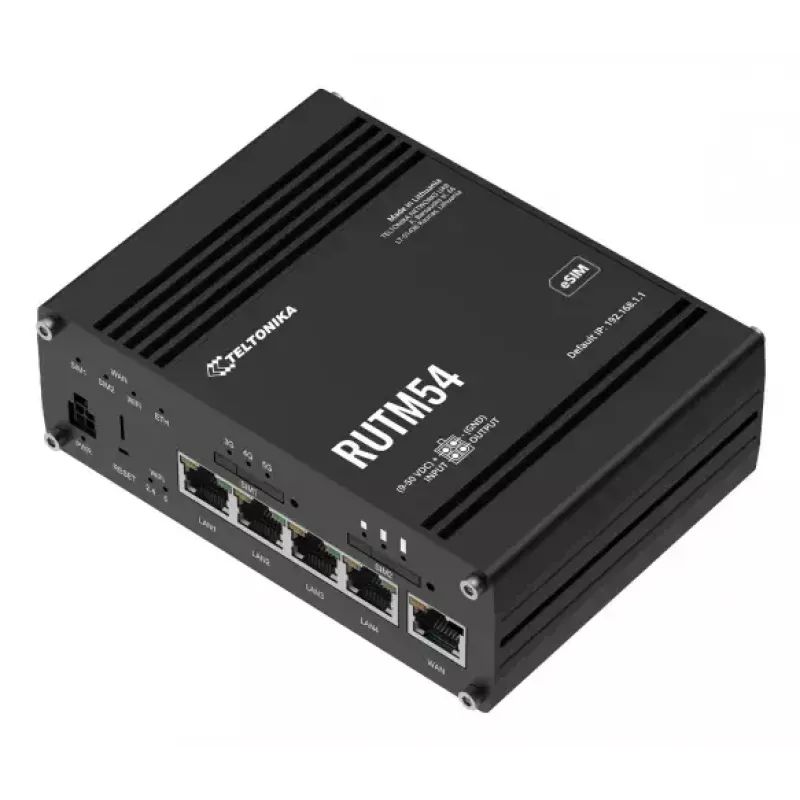 Router inalámbrico Teltonika RUTM54 Gigabit Ethernet dual-band 5G negro