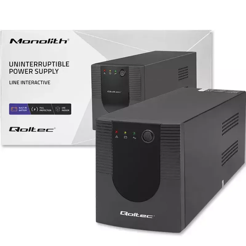 Qoltec UPS 53776 Line-Interactive 1,5 kVA 900 W 4 salidas AC